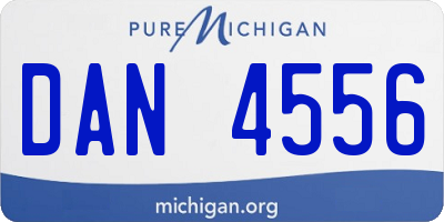 MI license plate DAN4556