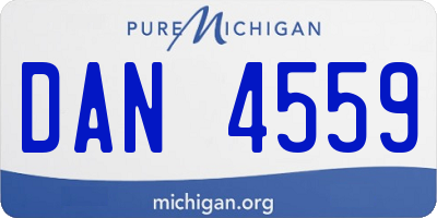 MI license plate DAN4559