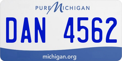 MI license plate DAN4562
