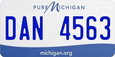 MI license plate DAN4563
