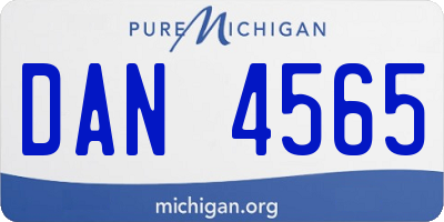 MI license plate DAN4565