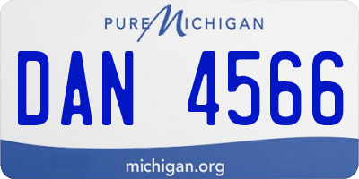 MI license plate DAN4566