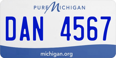 MI license plate DAN4567