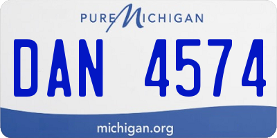 MI license plate DAN4574