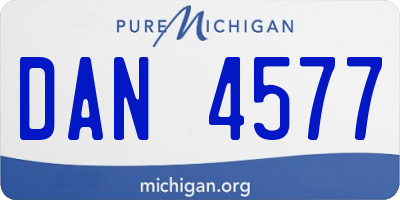 MI license plate DAN4577