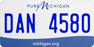 MI license plate DAN4580