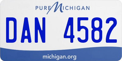 MI license plate DAN4582