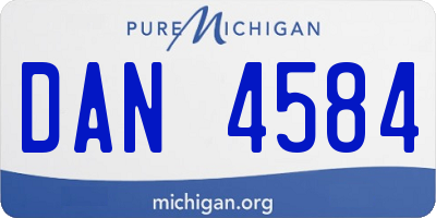 MI license plate DAN4584