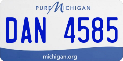 MI license plate DAN4585