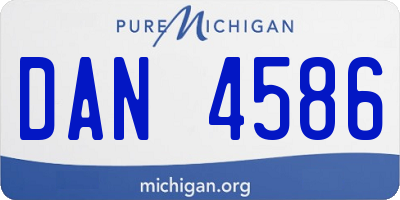 MI license plate DAN4586