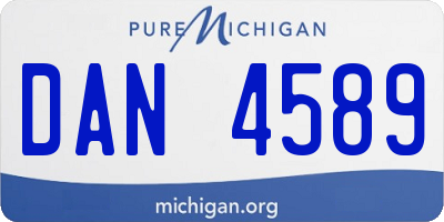 MI license plate DAN4589