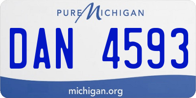 MI license plate DAN4593