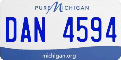 MI license plate DAN4594