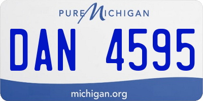 MI license plate DAN4595