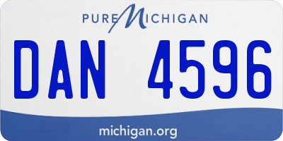 MI license plate DAN4596