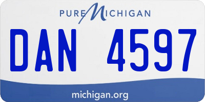MI license plate DAN4597