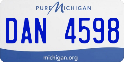 MI license plate DAN4598