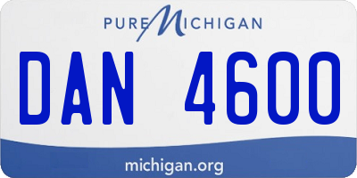 MI license plate DAN4600