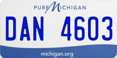 MI license plate DAN4603