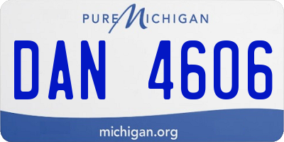 MI license plate DAN4606