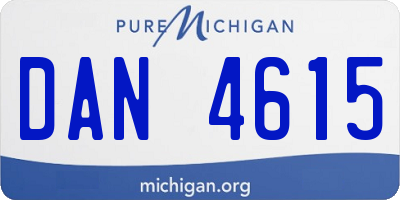 MI license plate DAN4615