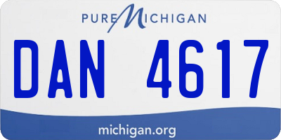 MI license plate DAN4617