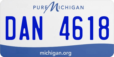 MI license plate DAN4618