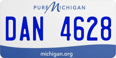 MI license plate DAN4628