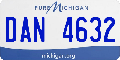 MI license plate DAN4632