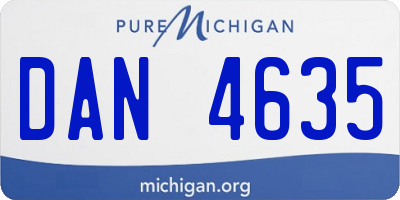 MI license plate DAN4635