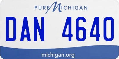 MI license plate DAN4640