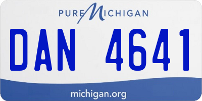 MI license plate DAN4641