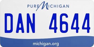MI license plate DAN4644