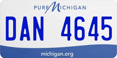 MI license plate DAN4645