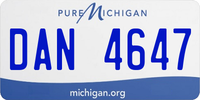 MI license plate DAN4647