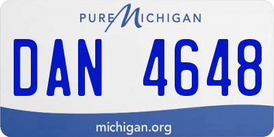 MI license plate DAN4648
