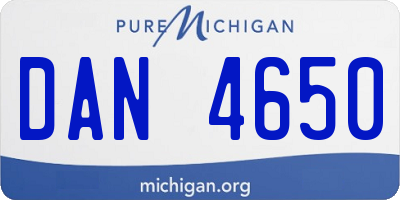 MI license plate DAN4650