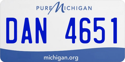 MI license plate DAN4651