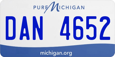MI license plate DAN4652
