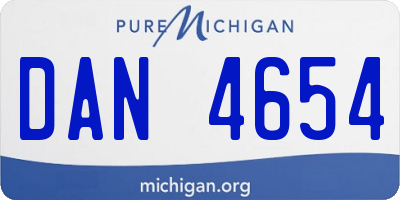 MI license plate DAN4654