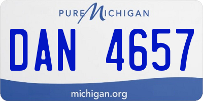 MI license plate DAN4657
