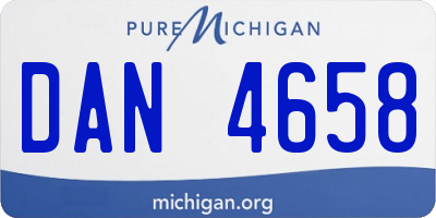 MI license plate DAN4658