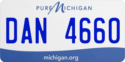 MI license plate DAN4660