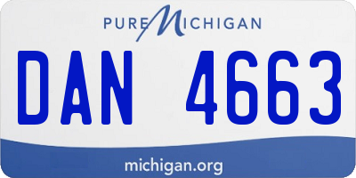 MI license plate DAN4663