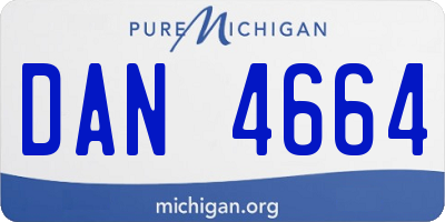 MI license plate DAN4664