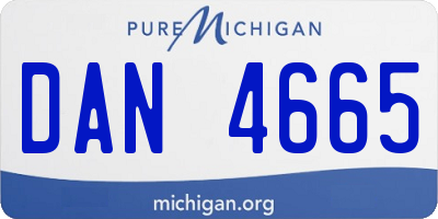 MI license plate DAN4665
