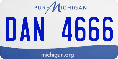 MI license plate DAN4666