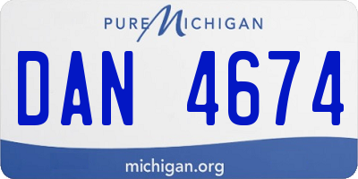 MI license plate DAN4674