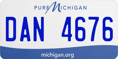 MI license plate DAN4676