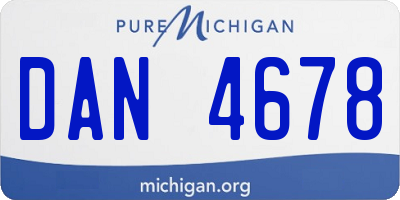 MI license plate DAN4678